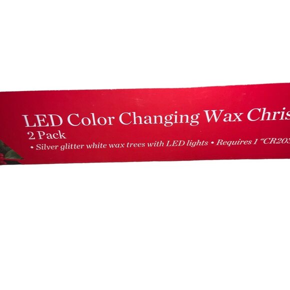 LED color Changing Wax Christmas Trees- set of 2 - Picture 13 of 16